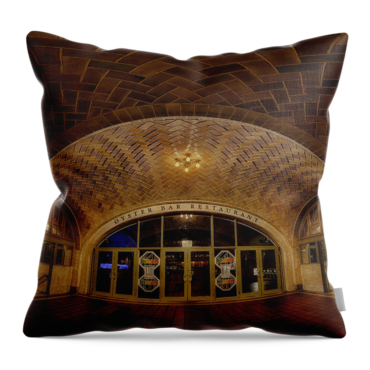 Empire State Throw Pillow featuring the photograph Oyster Bar by Susan Candelario