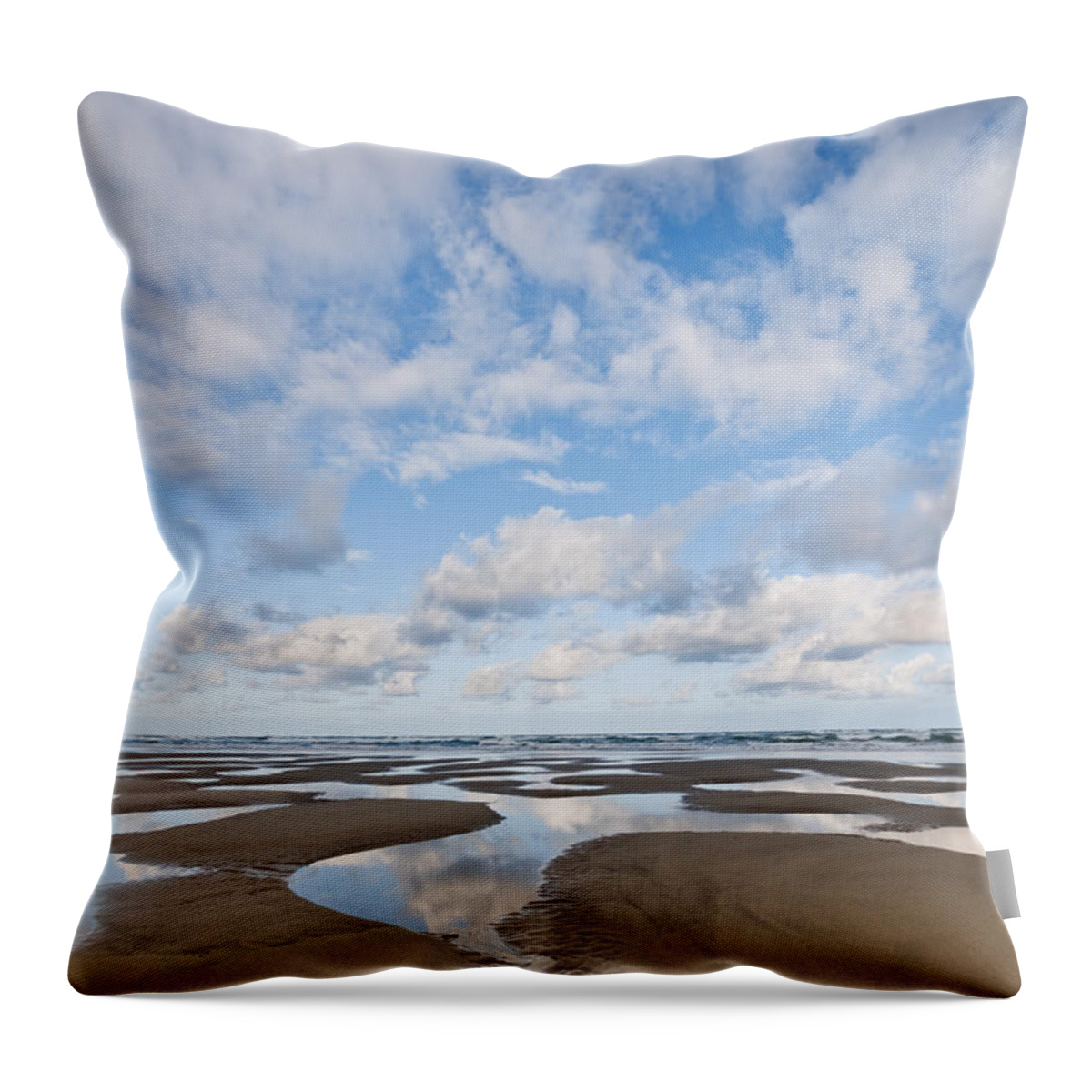 Beach Throw Pillow featuring the photograph Pacific Ocean Beach at Low Tide by Jeff Goulden
