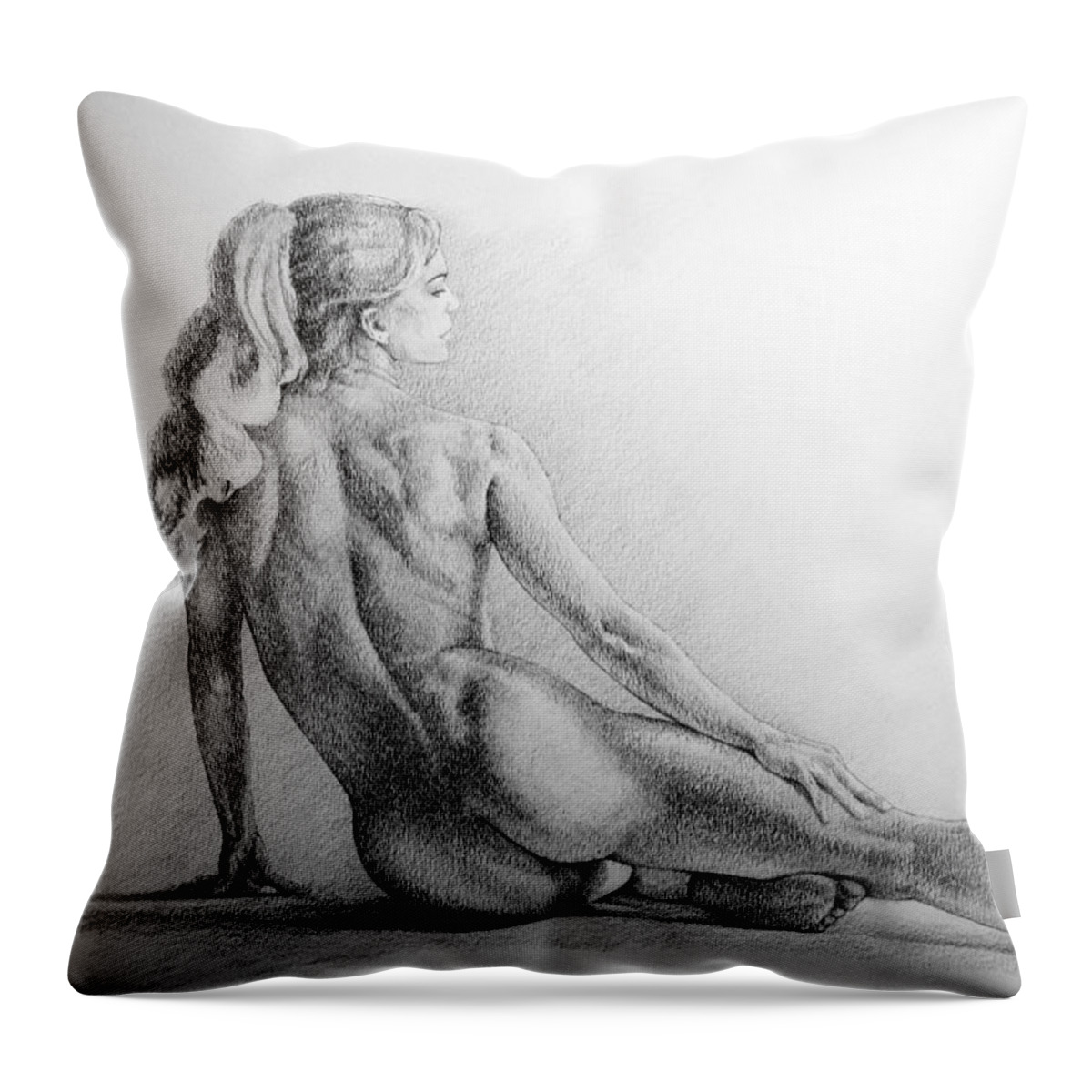 Erotic Throw Pillow featuring the drawing Page 16 by Dimitar Hristov