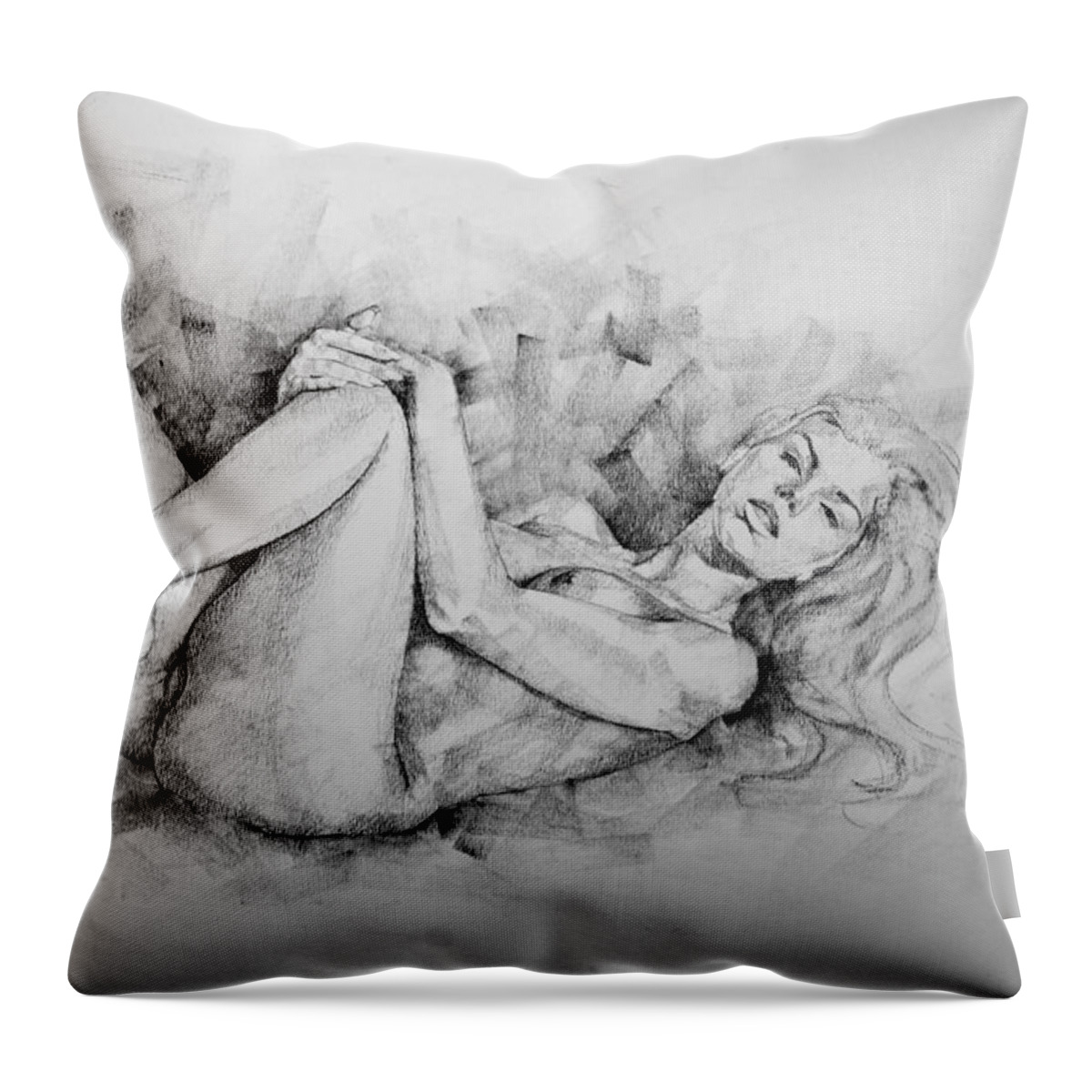 Erotic Throw Pillow featuring the drawing Page 9 by Dimitar Hristov