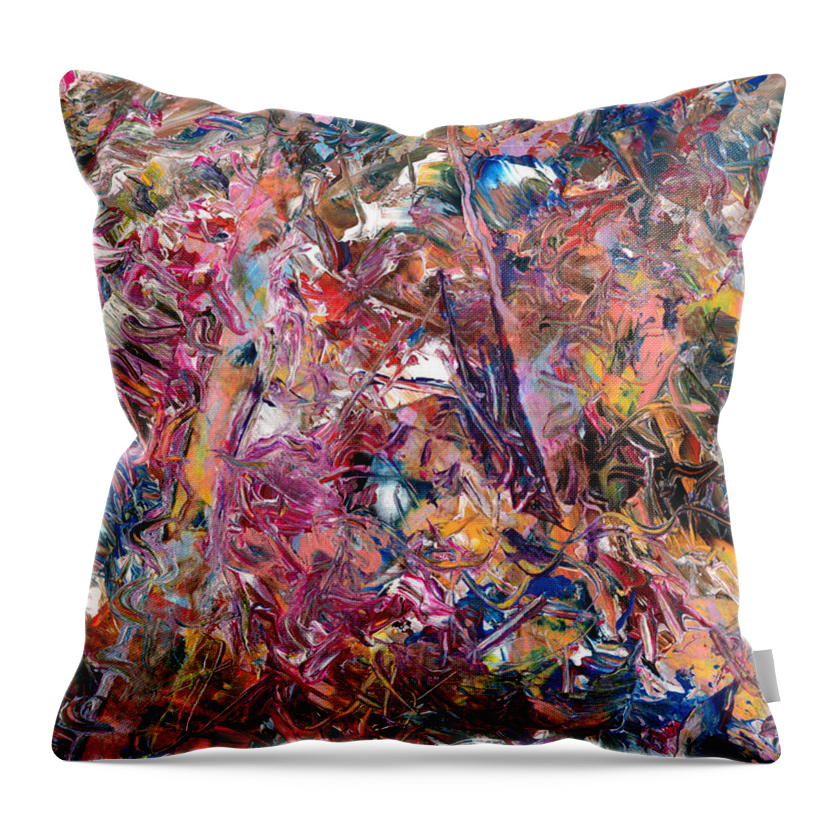 Abstract Throw Pillow featuring the painting Paint number 49 by James W Johnson