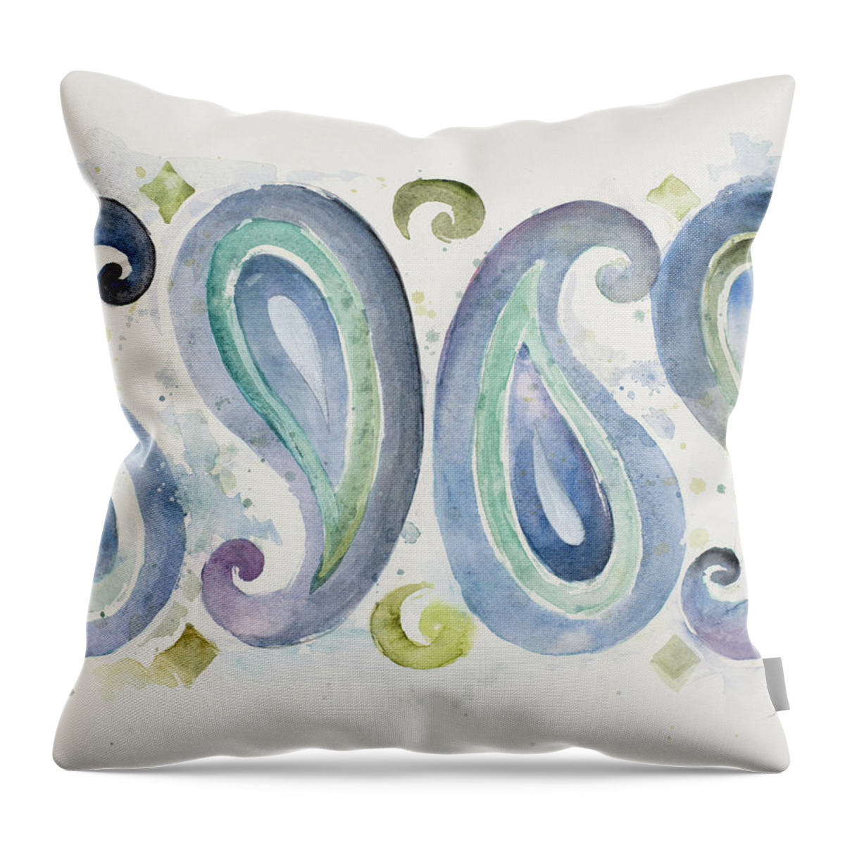 Paisley Throw Pillow featuring the digital art Paisley Design by Patricia Pinto