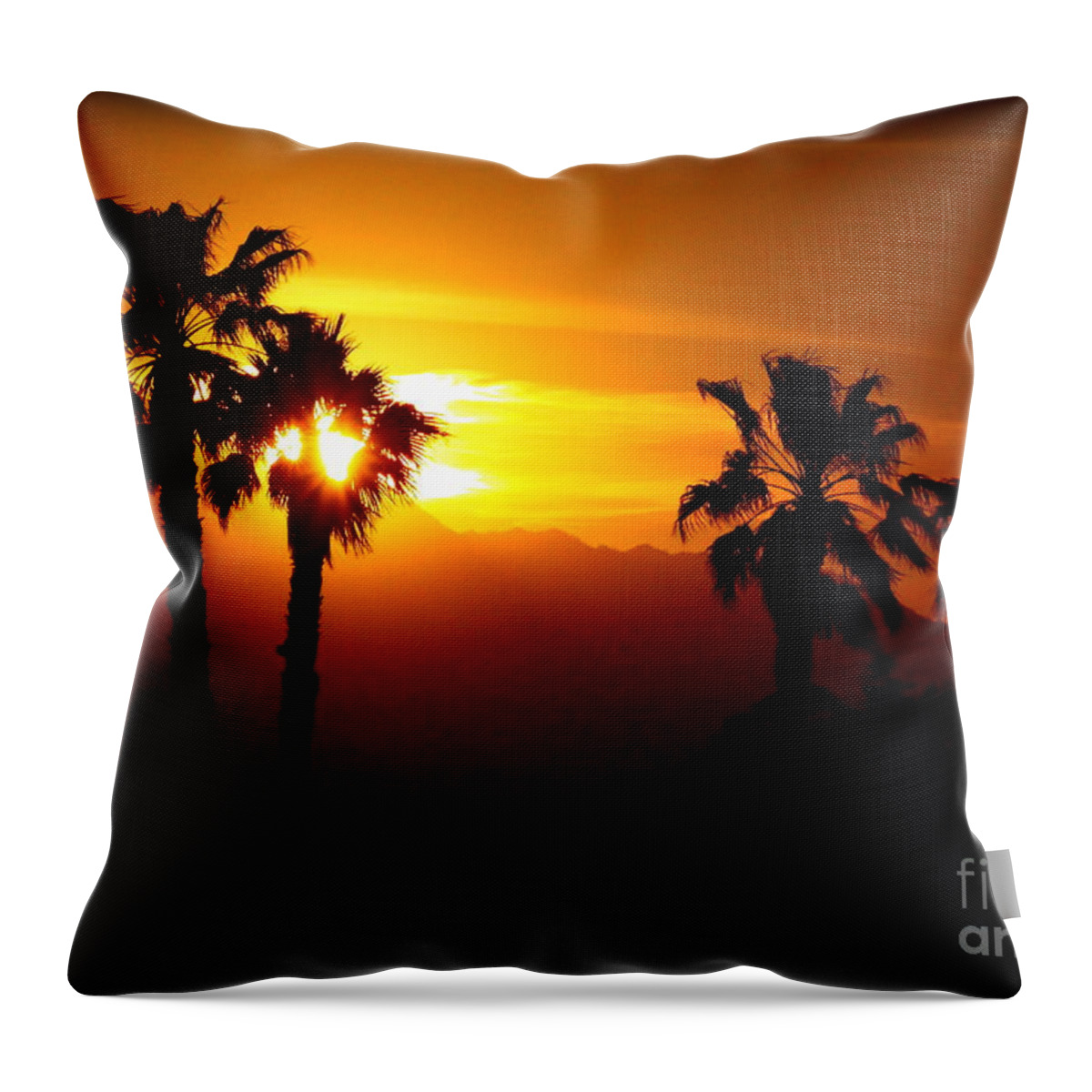 Sunset Throw Pillow featuring the photograph Palm Desert Sunset by Patrick Witz