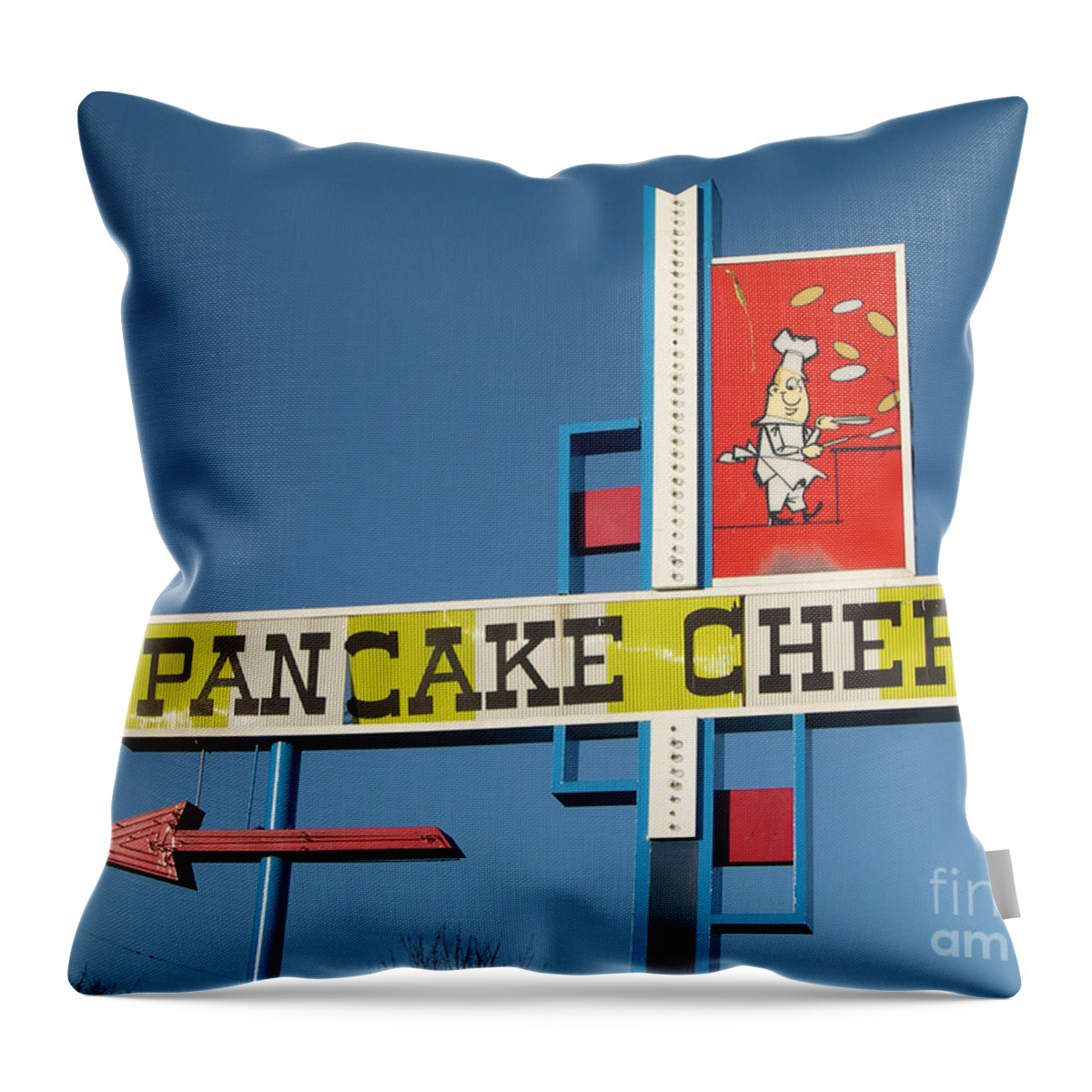 Pancakes Throw Pillow featuring the digital art Pancake Chef by Jim Zahniser
