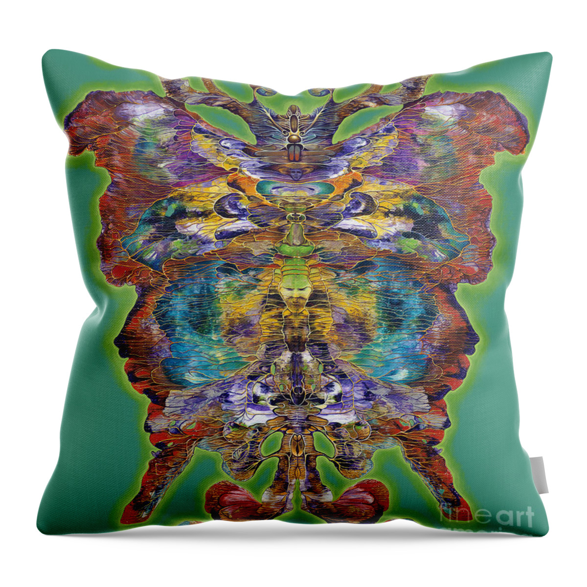 Butterfly Throw Pillow featuring the painting Papalotl Series Vlll by Ricardo Chavez-Mendez