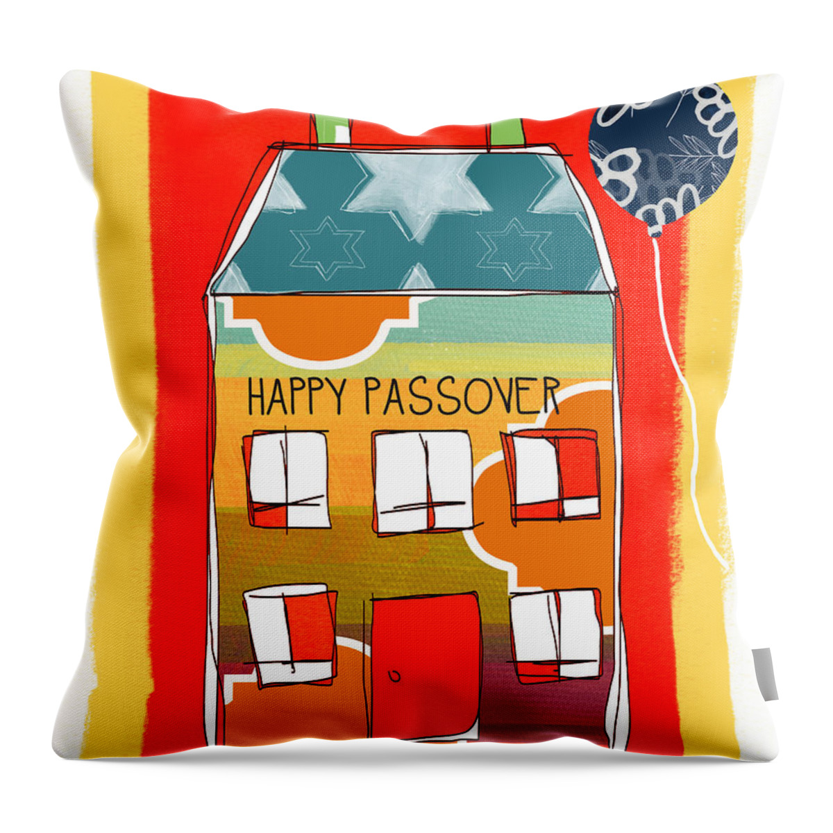 Passover Throw Pillow featuring the painting Passover House by Linda Woods