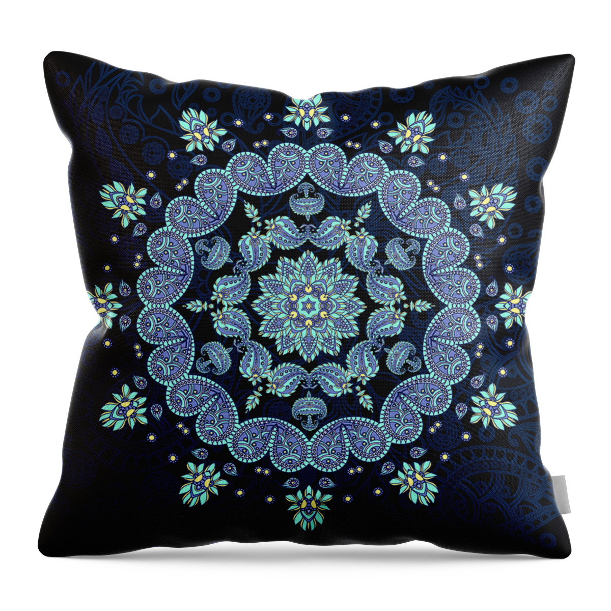 Pastel Throw Pillow featuring the digital art Pastel Paisley Mandala by Deborah Smith