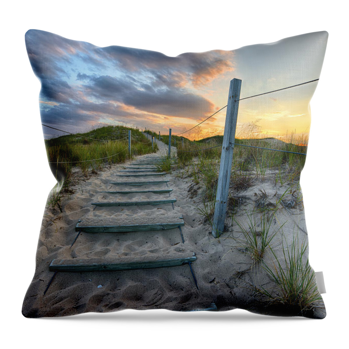 Sleeping Bear Dunes Throw Pillow featuring the photograph Path Over The Dunes by Sebastian Musial