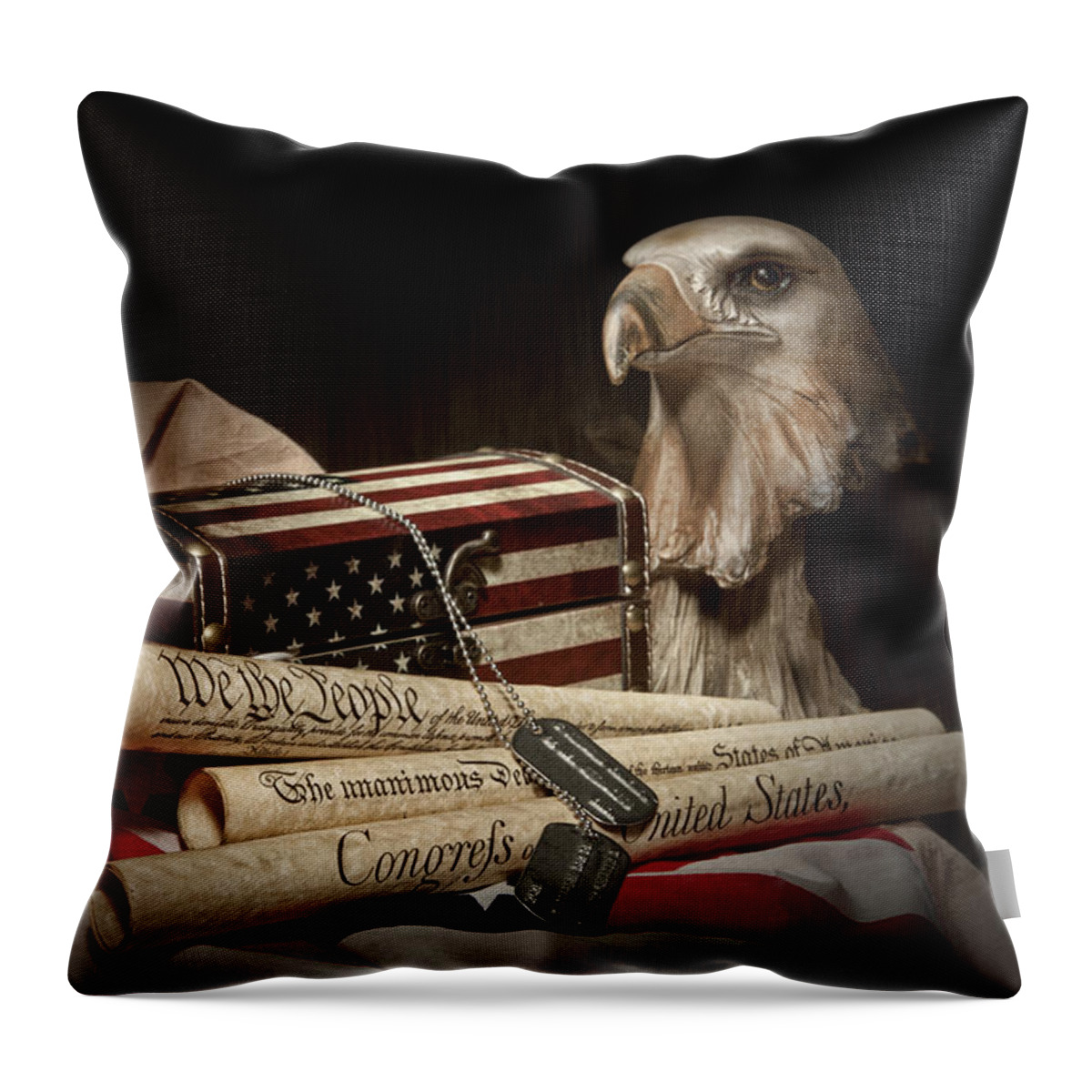 Eagle Throw Pillow featuring the photograph Patriotism by Tom Mc Nemar