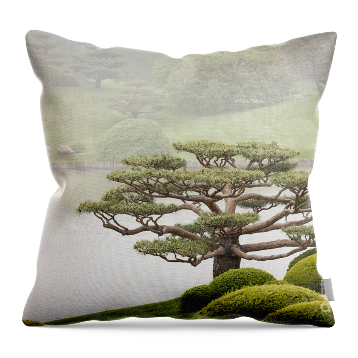 Japanese Garden Throw Pillow featuring the photograph Peace by Patty Colabuono