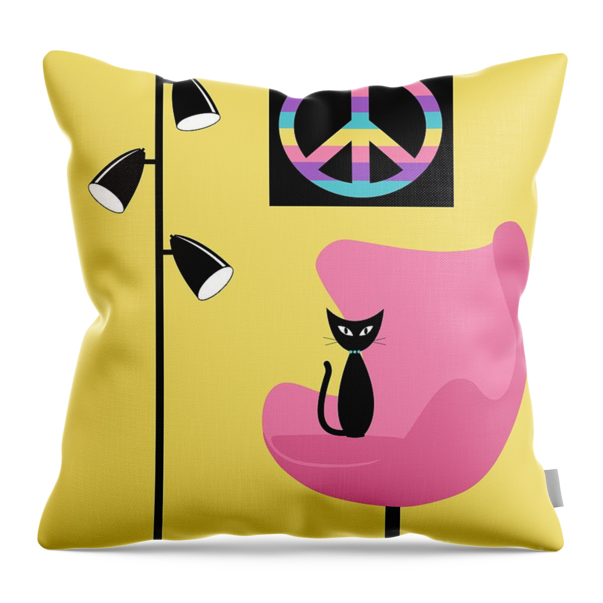 Peace Throw Pillow featuring the digital art Peace Symbol by Donna Mibus