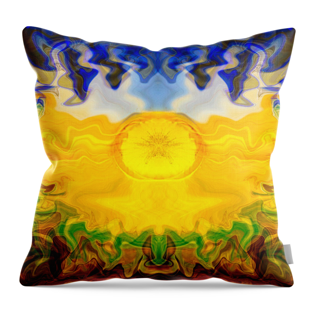 Brown Throw Pillow featuring the painting Pearlescent by Omaste Witkowski