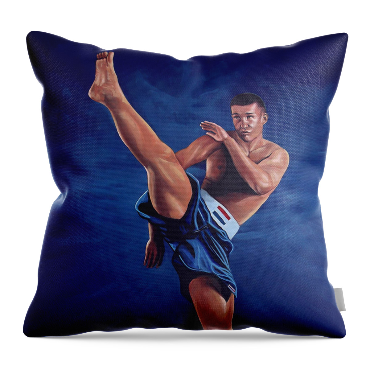 Peter Aerts Throw Pillow featuring the painting Peter Aerts by Paul Meijering