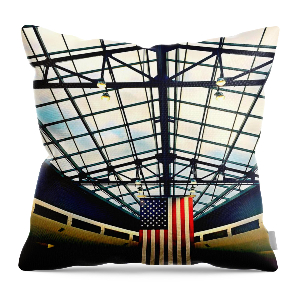 Airport Throw Pillow featuring the photograph Philadelphia International Airport by Chris Montcalmo