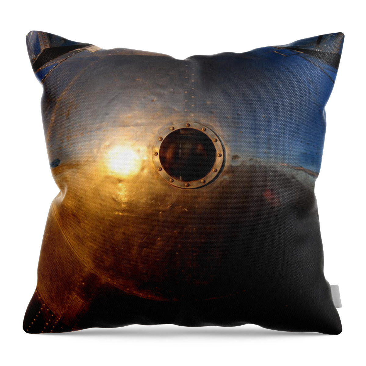 Aeroplane Nose Phoenix Plane Throw Pillow featuring the photograph Phoenix nose by Susie Rieple