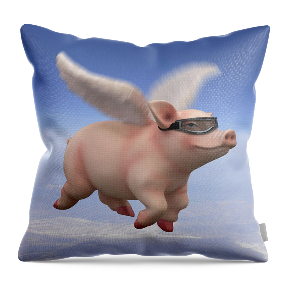 Pigs Fly Throw Pillow featuring the photograph Pigs Fly 1 by Mike McGlothlen