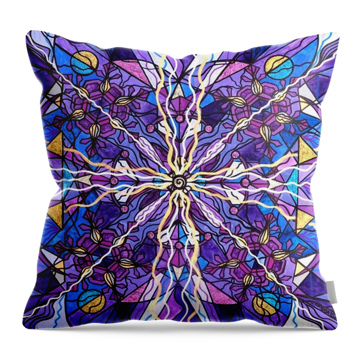 Pineal Opening Throw Pillow featuring the painting Pineal Opening by Teal Eye Print Store