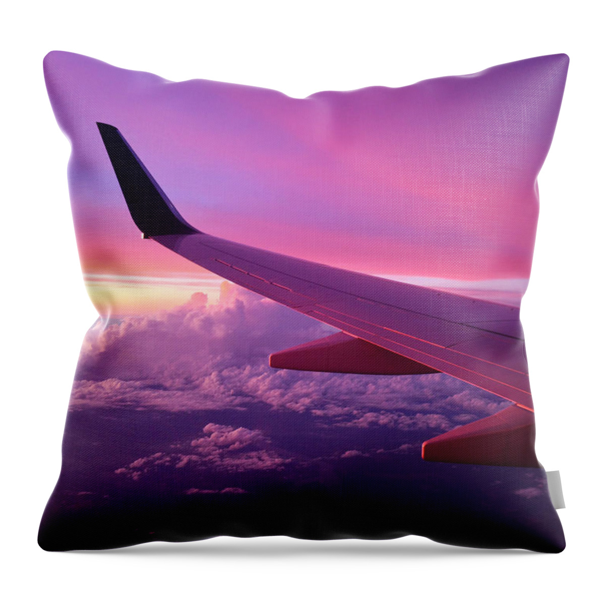 Pink Throw Pillow featuring the photograph Pink Flight by Chad Dutson