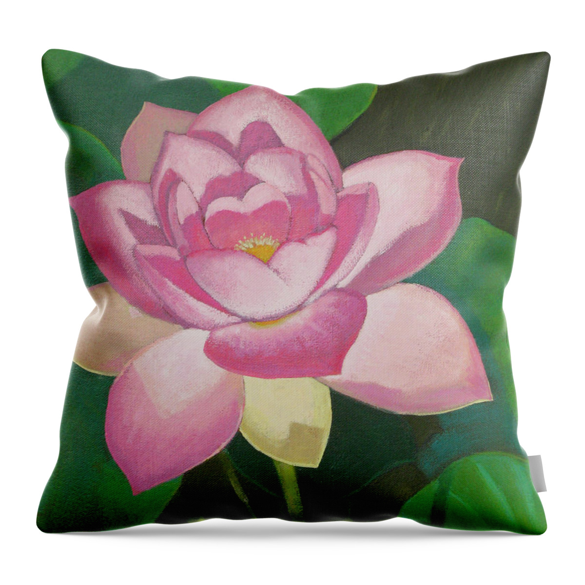 Lily Throw Pillow featuring the painting Pink Lily by Don Morgan