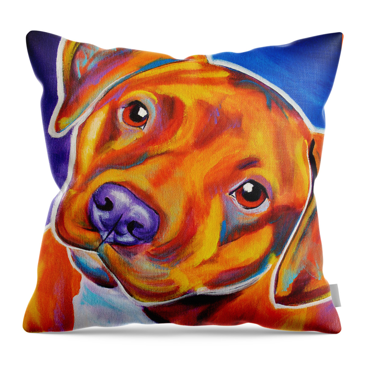 Pit Throw Pillow featuring the painting Staffordshire - Harlem by Dawg Painter