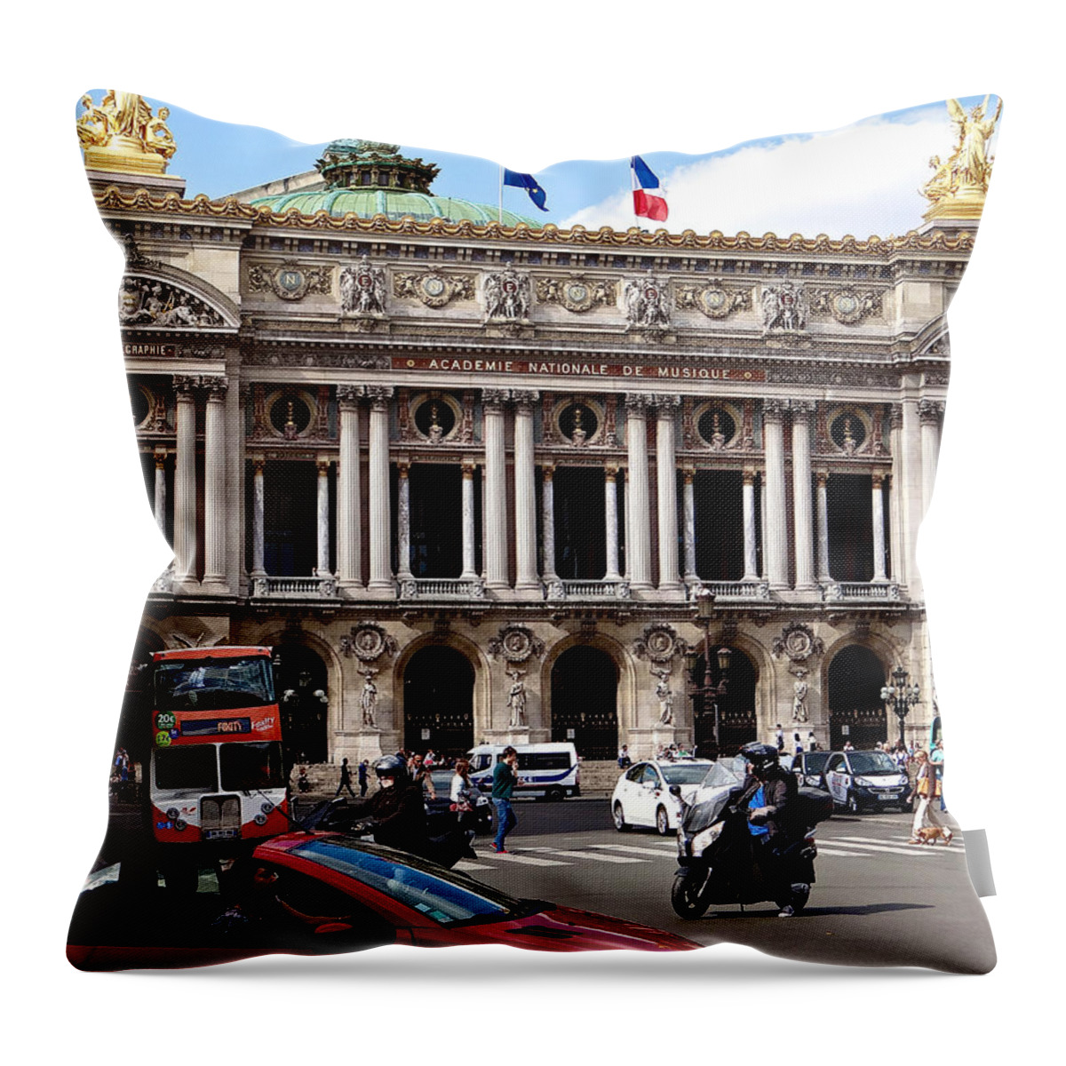 Place De L' Opera Throw Pillow featuring the photograph Opera Place by Ira Shander