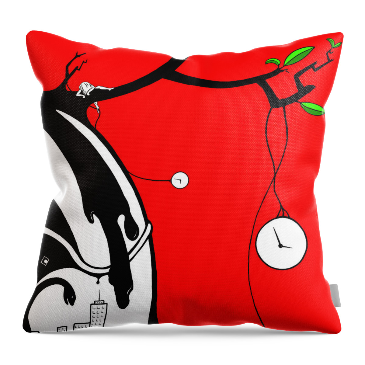 Girl Throw Pillow featuring the digital art Playing with Time by Craig Tilley