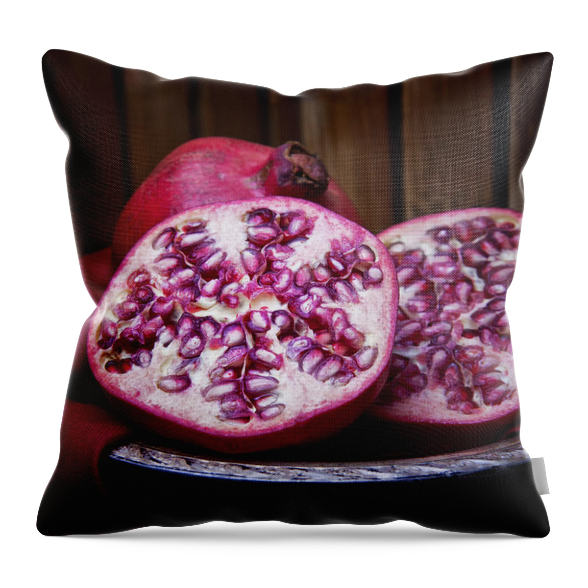 Art Throw Pillow featuring the photograph Pomegranate Still Life by Tom Mc Nemar