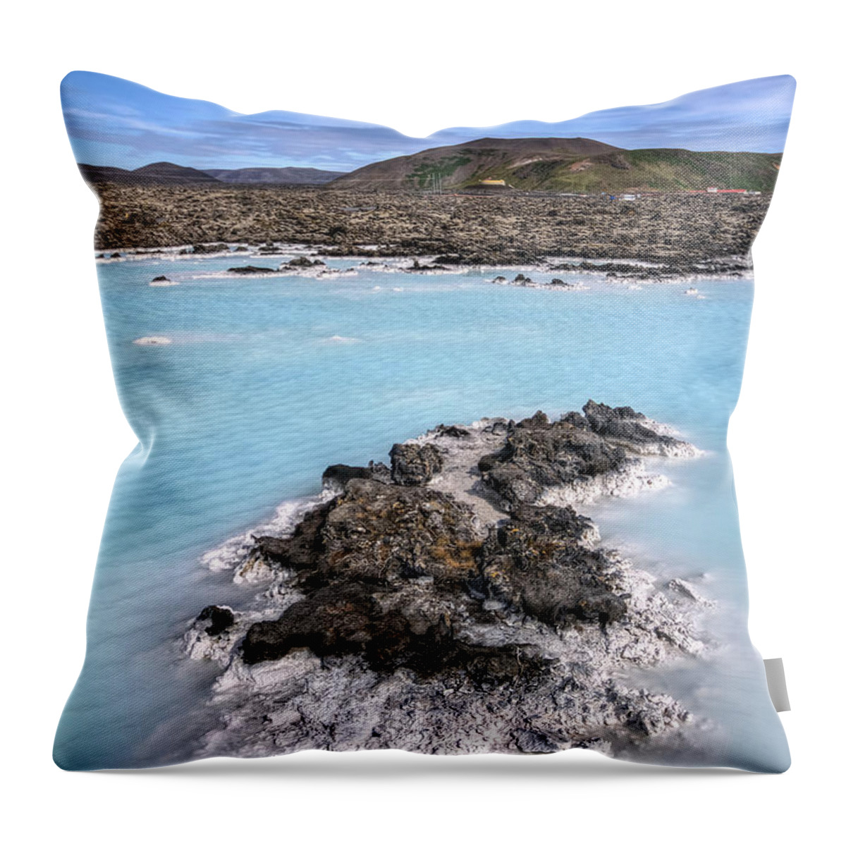 Grindavik Throw Pillow featuring the photograph Pool Of Radiance by Evelina Kremsdorf