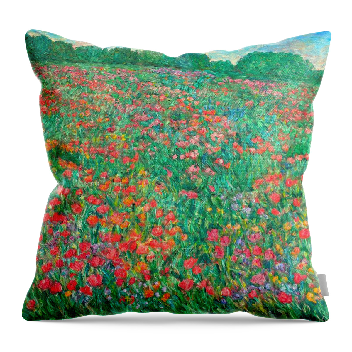 Poppy Throw Pillow featuring the painting Poppy View by Kendall Kessler