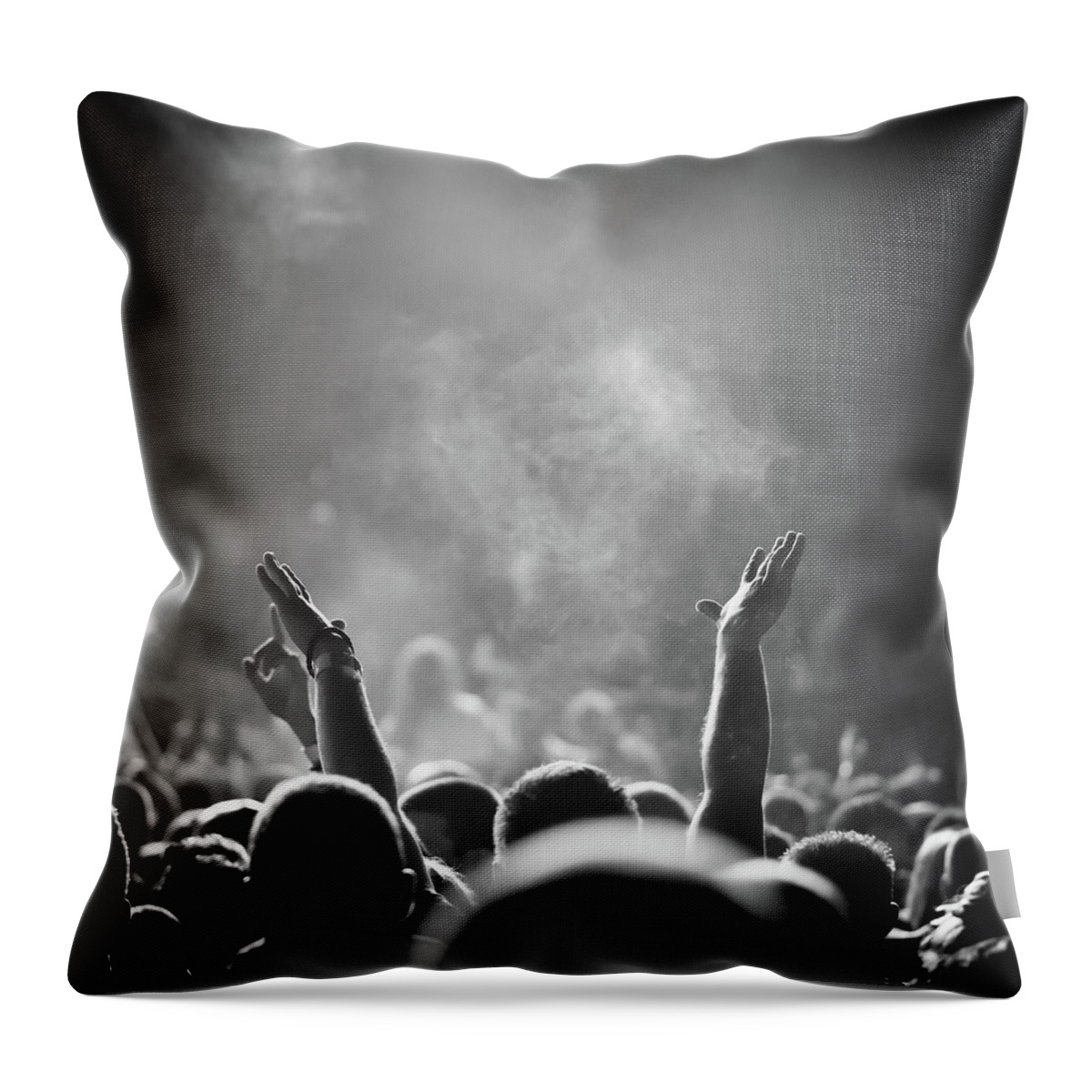Rock Music Throw Pillow featuring the photograph Popular Music Concert by Alenpopov