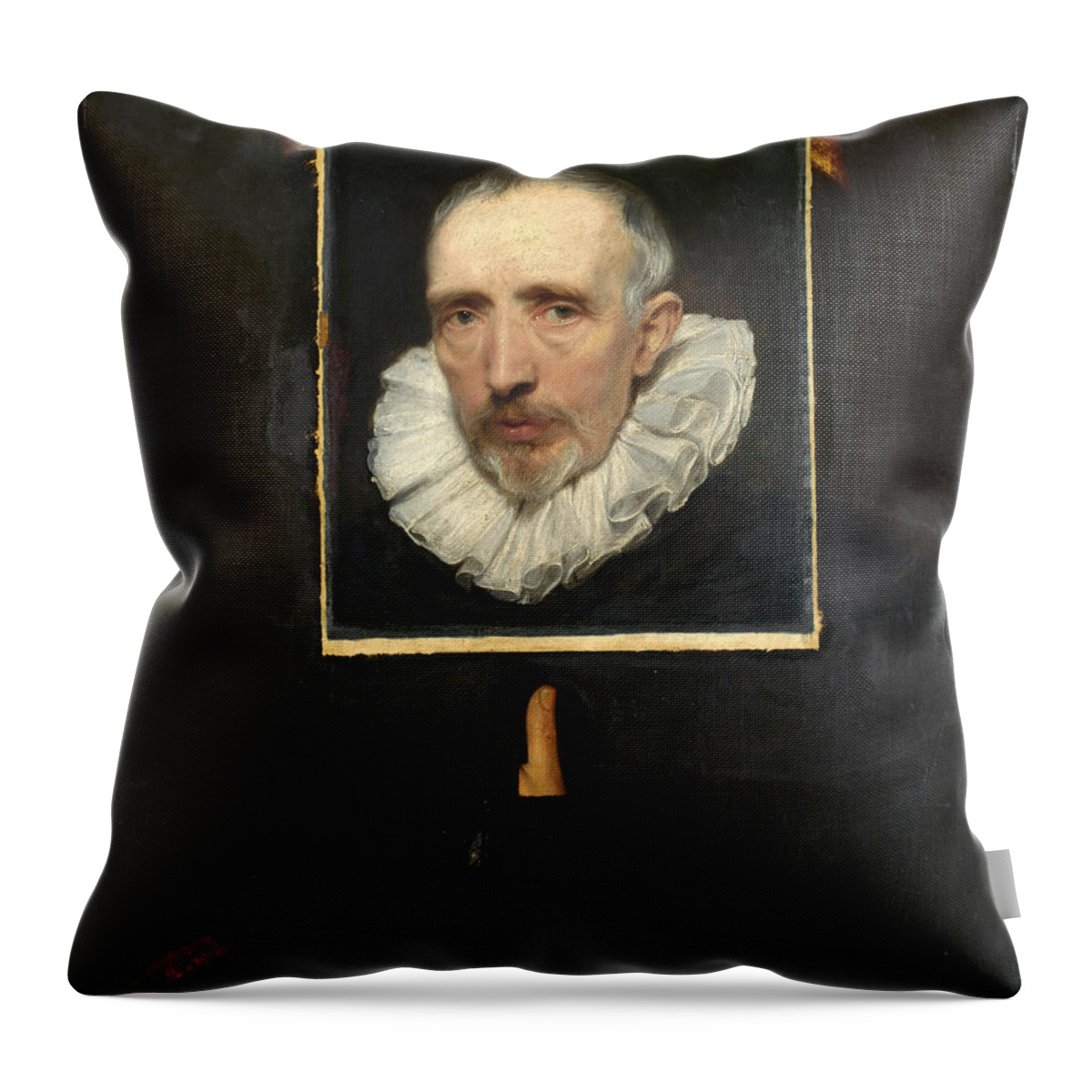 Anthony Van Dyck Throw Pillow featuring the painting Portrait of Cornelis van der Geest by Anthony van Dyck