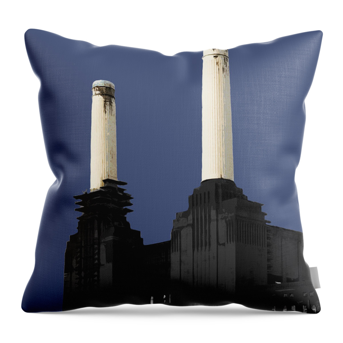 Eye Throw Pillow featuring the mixed media Power - New BLUE by Big Fat Arts