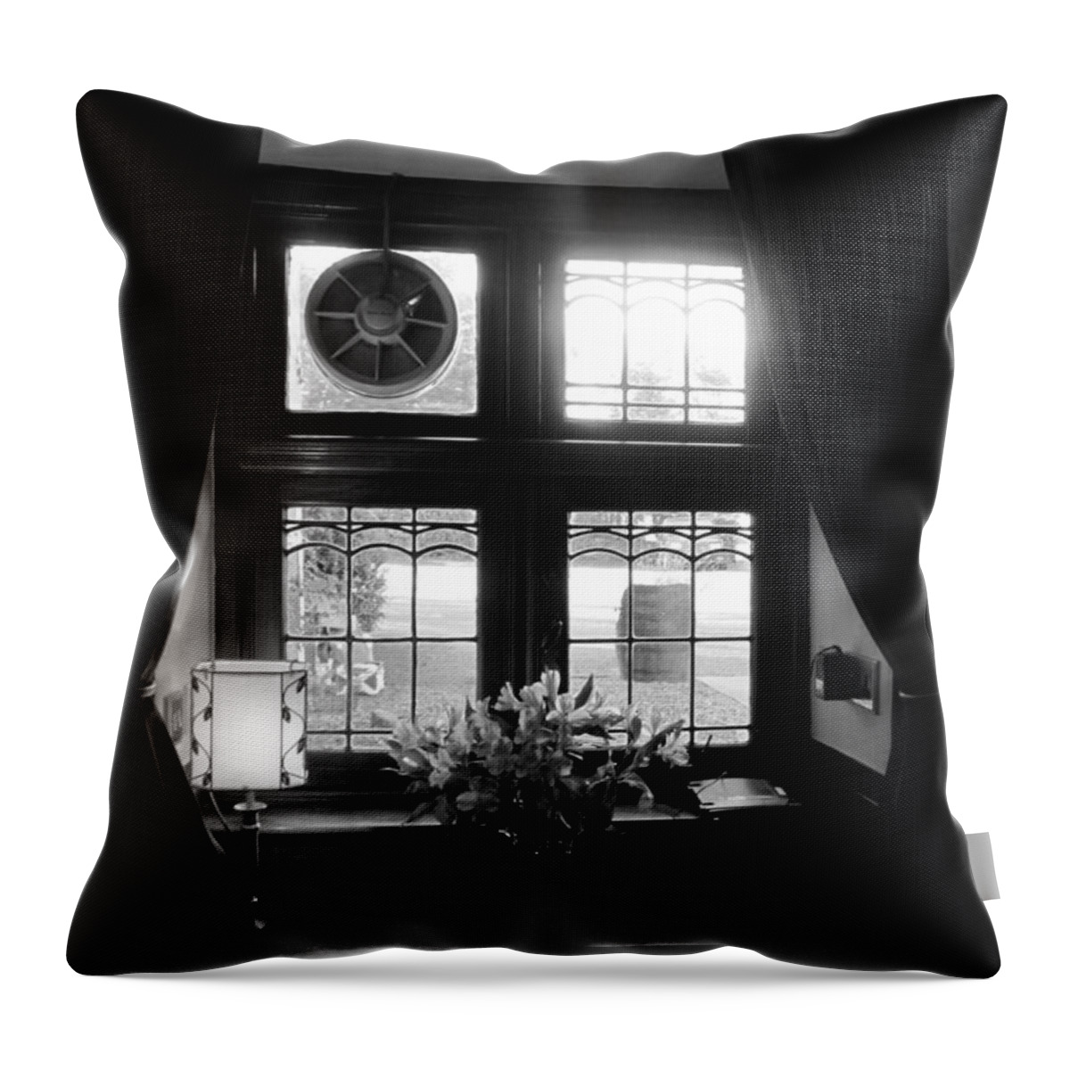  Throw Pillow featuring the photograph Pub View by Sharron Cuthbertson