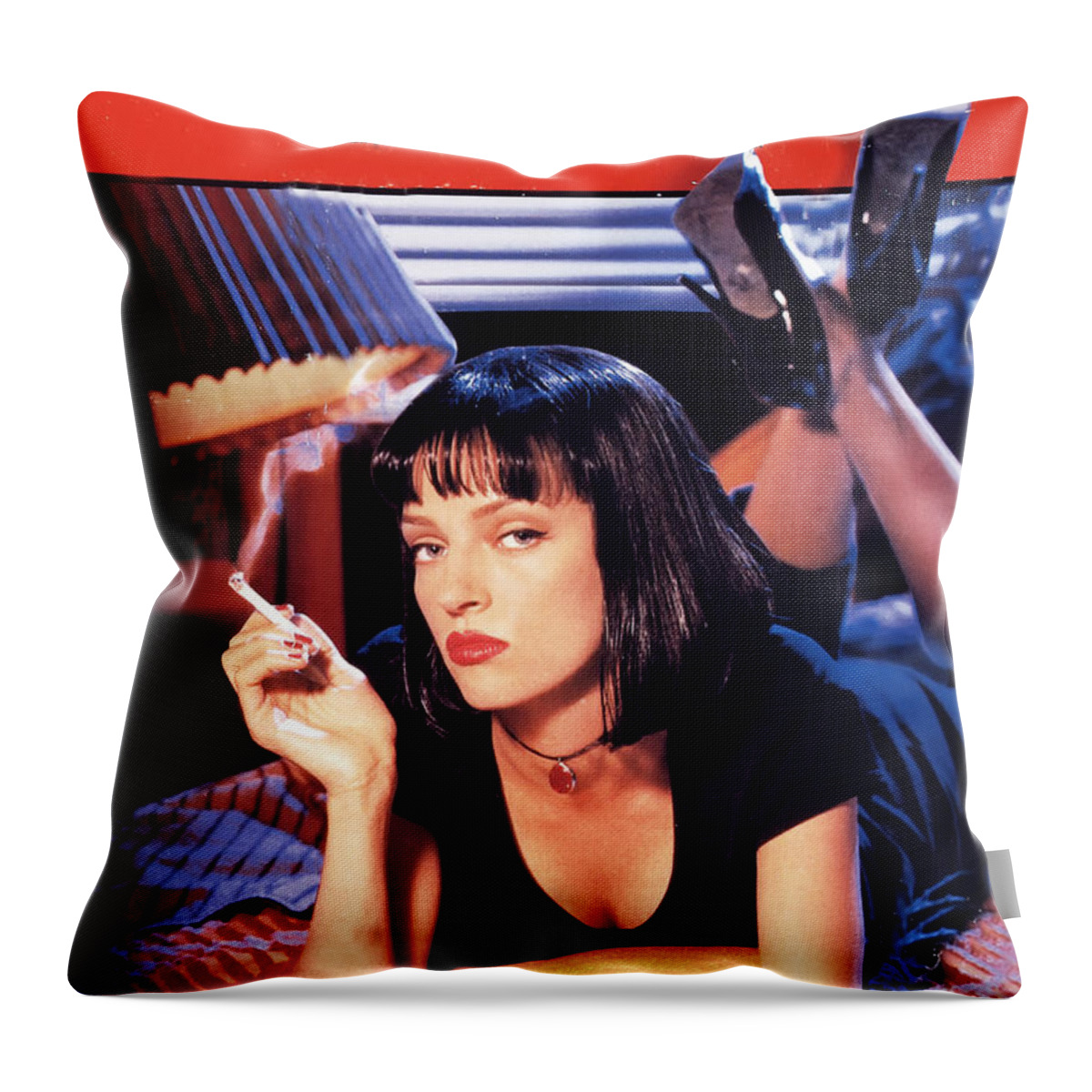 Pulp Fiction Throw Pillow featuring the digital art Pulp Fiction by Georgia Fowler