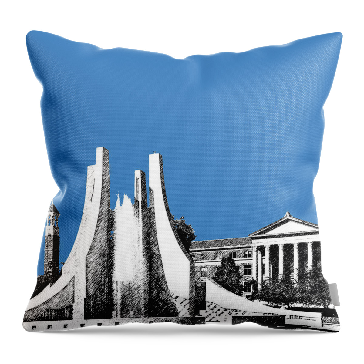 University Throw Pillow featuring the digital art Purdue University 2 - Engineering Fountain - Slate by DB Artist