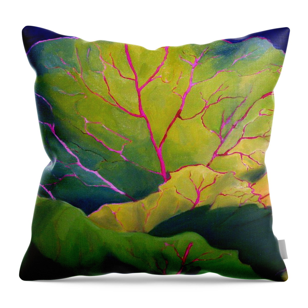 Vegetables Throw Pillow featuring the painting Purple Cabbage at Sunrise by Maria Hunt