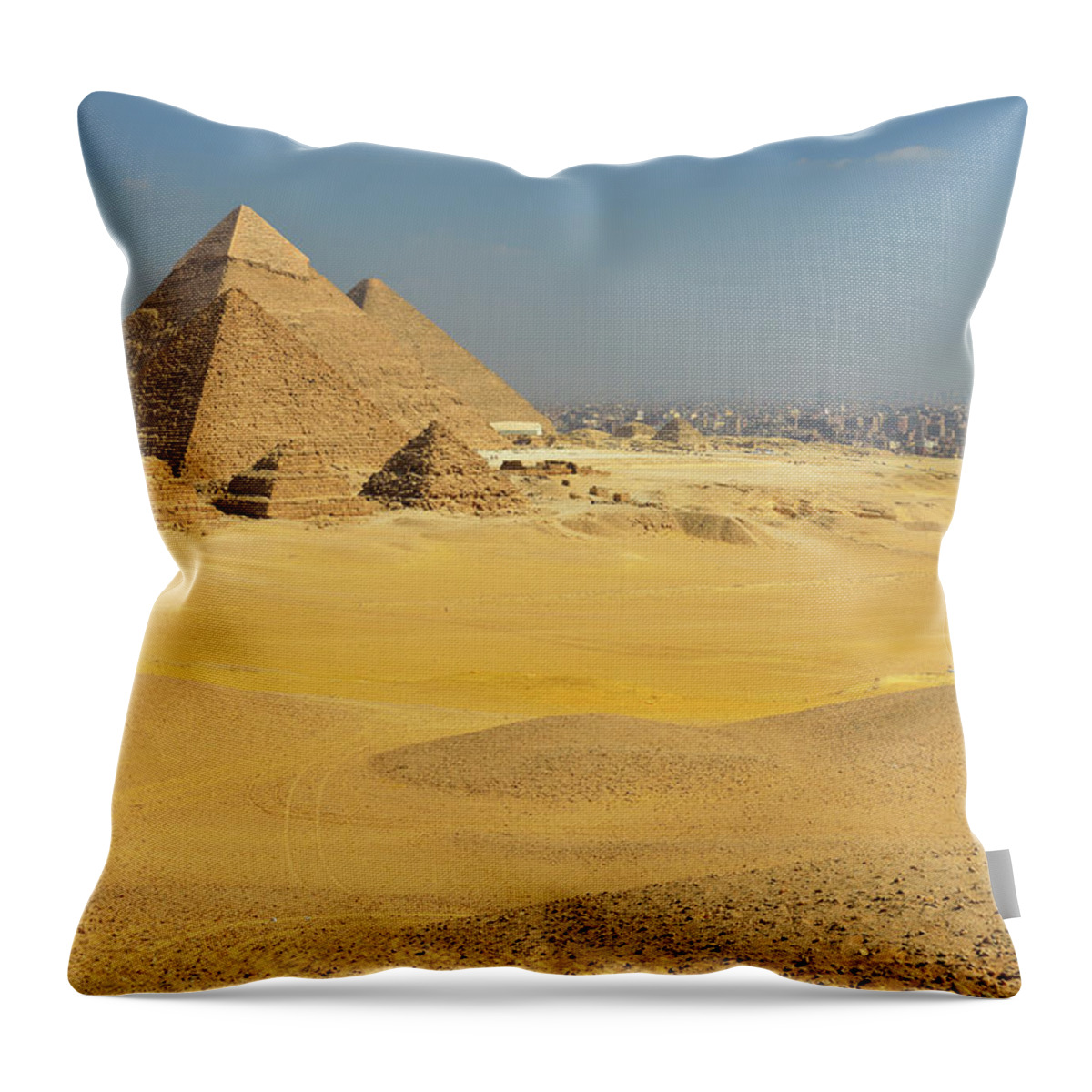 Built Structure Throw Pillow featuring the photograph Pyramids Of Giza by Raimund Linke