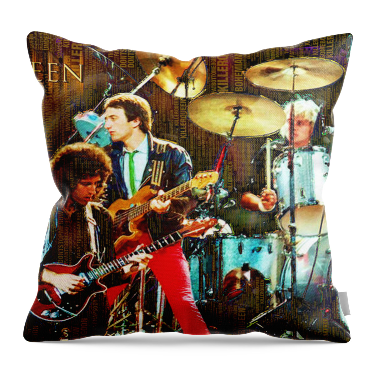 Queen Throw Pillow featuring the painting Queen by Tony Rubino
