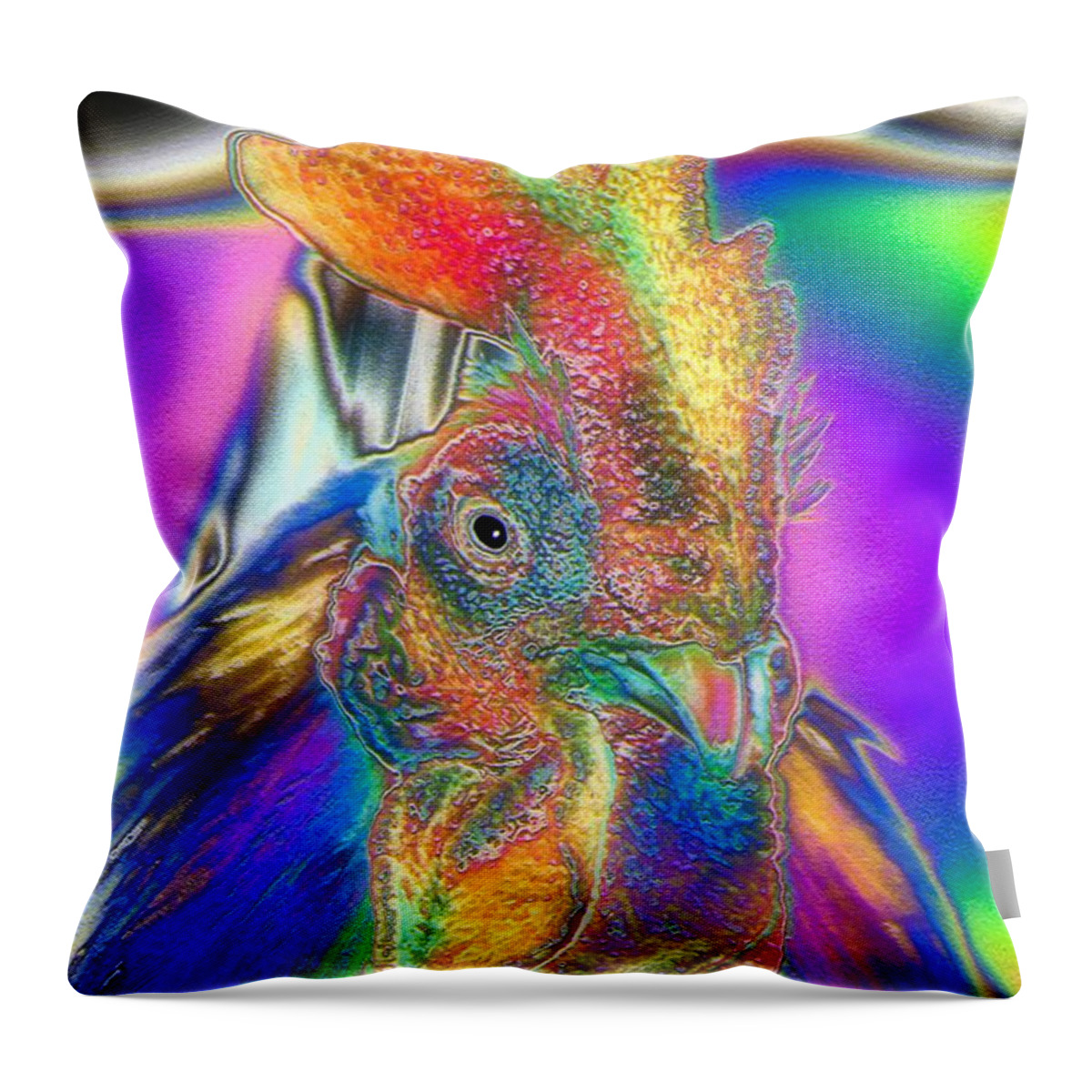 Rooster Throw Pillow featuring the photograph Radiant Rooster by Patrick Witz