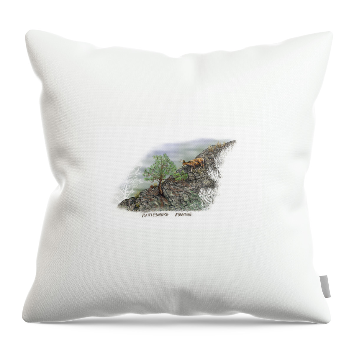 Washington Throw Pillow featuring the digital art Rattlesnake Mountain by Troy Stapek