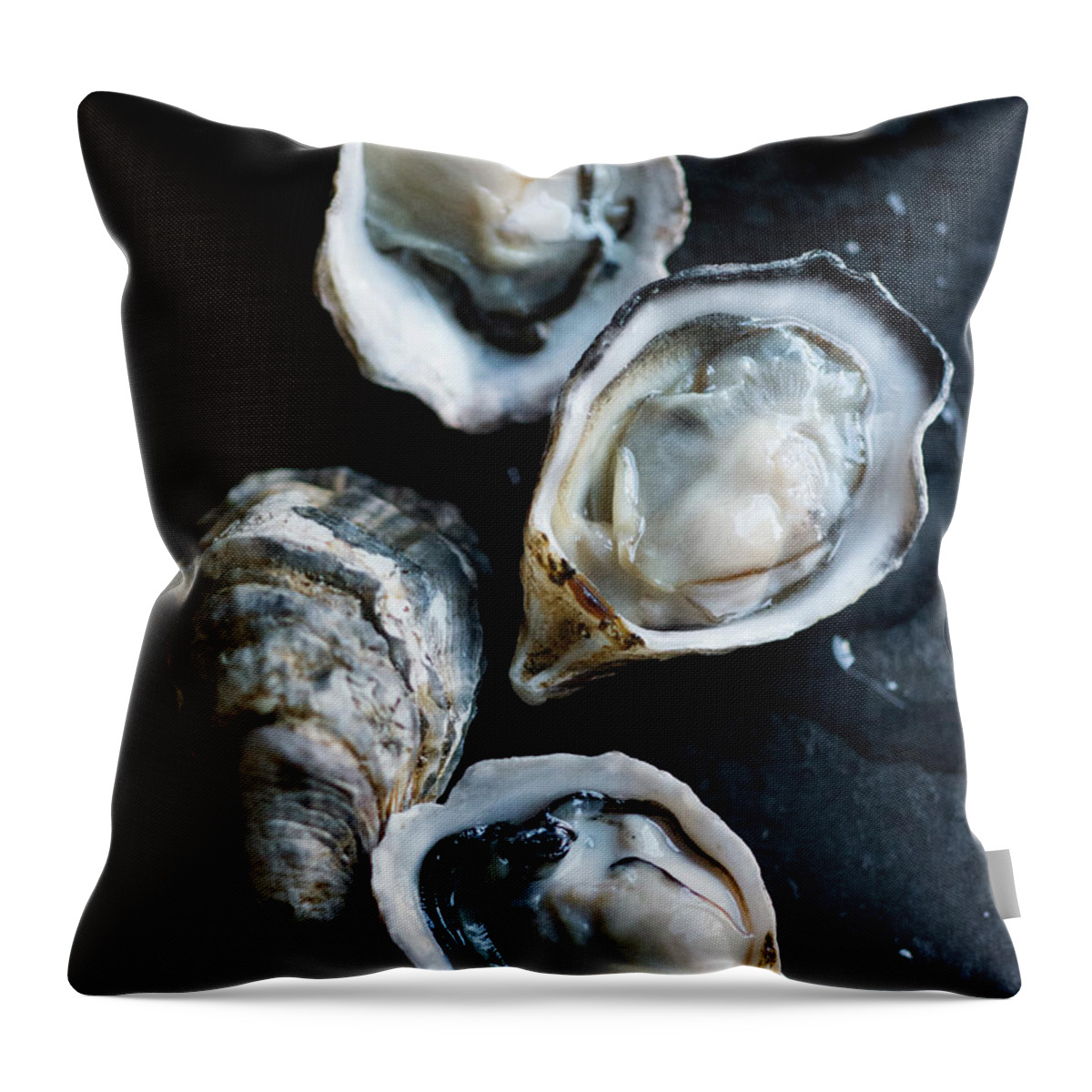 Oyster Throw Pillow featuring the photograph Raw Oysters by Jack Andersen
