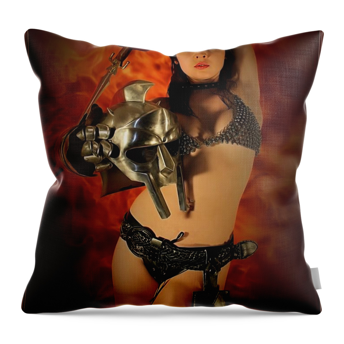 Fantasy Throw Pillow featuring the photograph Rebel Fire by Jon Volden