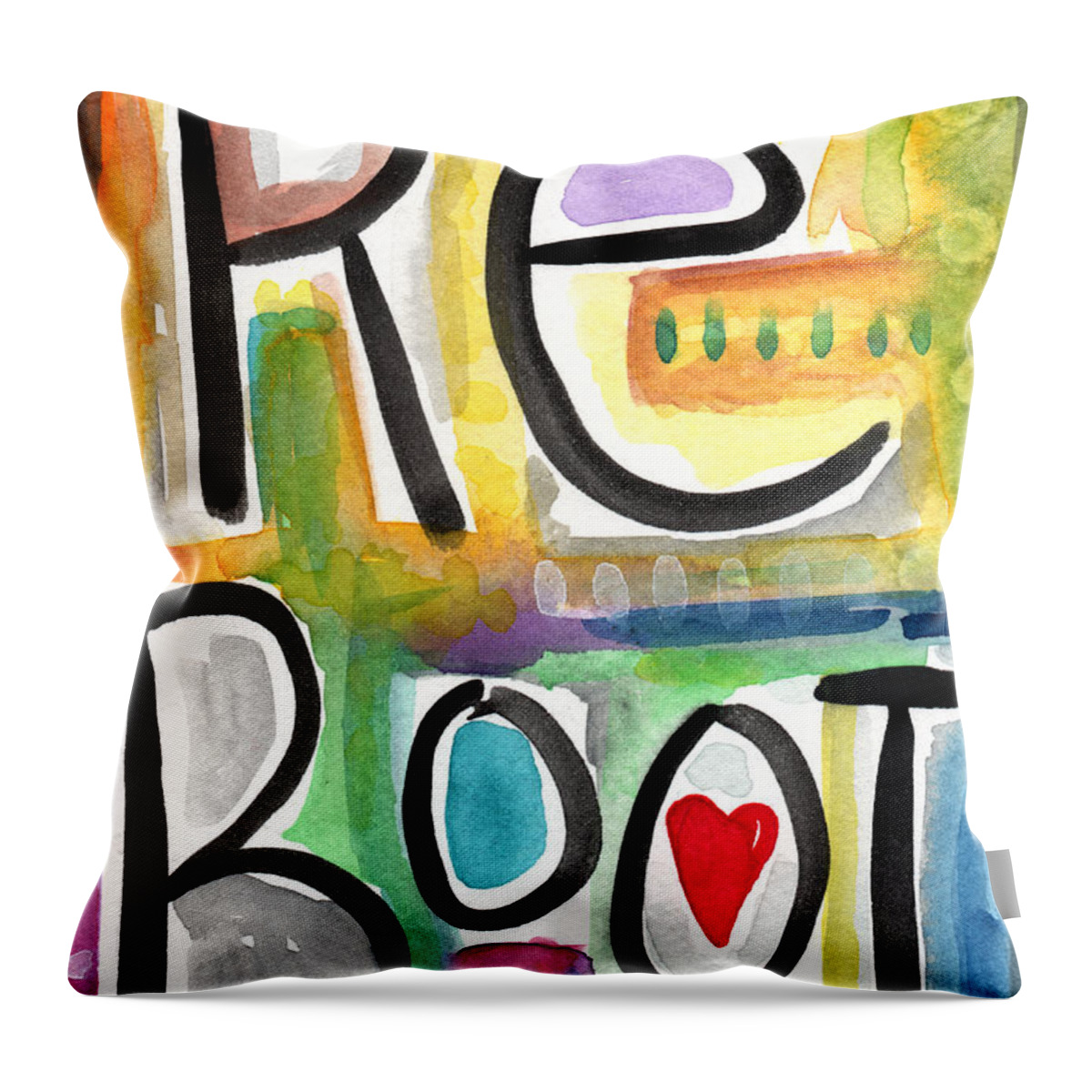 Reboot Throw Pillow featuring the painting Reboot by Linda Woods