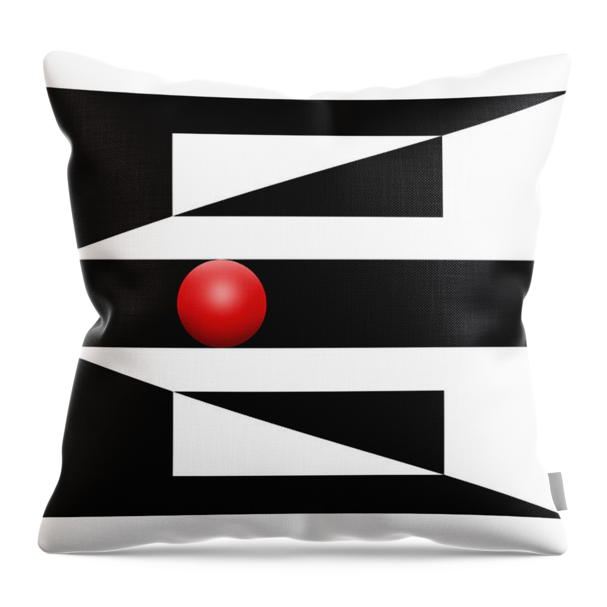 Abstract Throw Pillow featuring the digital art Red Ball 3 by Mike McGlothlen