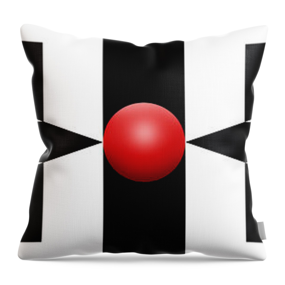 Abstract Throw Pillow featuring the digital art RED BALL 2a Panoramic by Mike McGlothlen