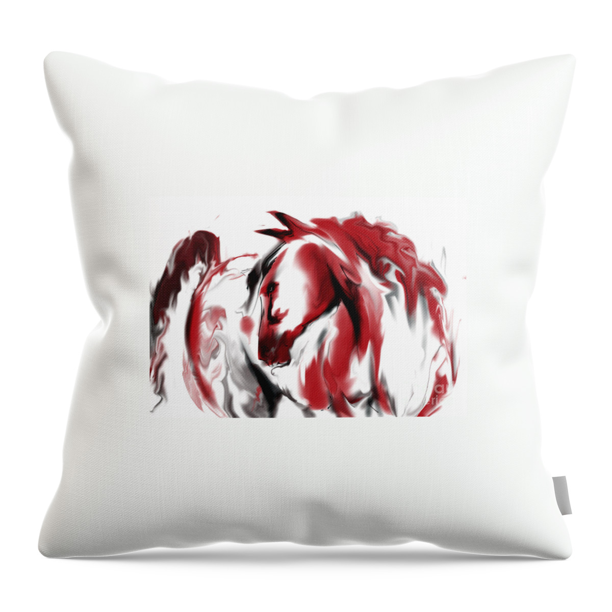 Horse Throw Pillow featuring the digital art Red Horse by Jim Fronapfel