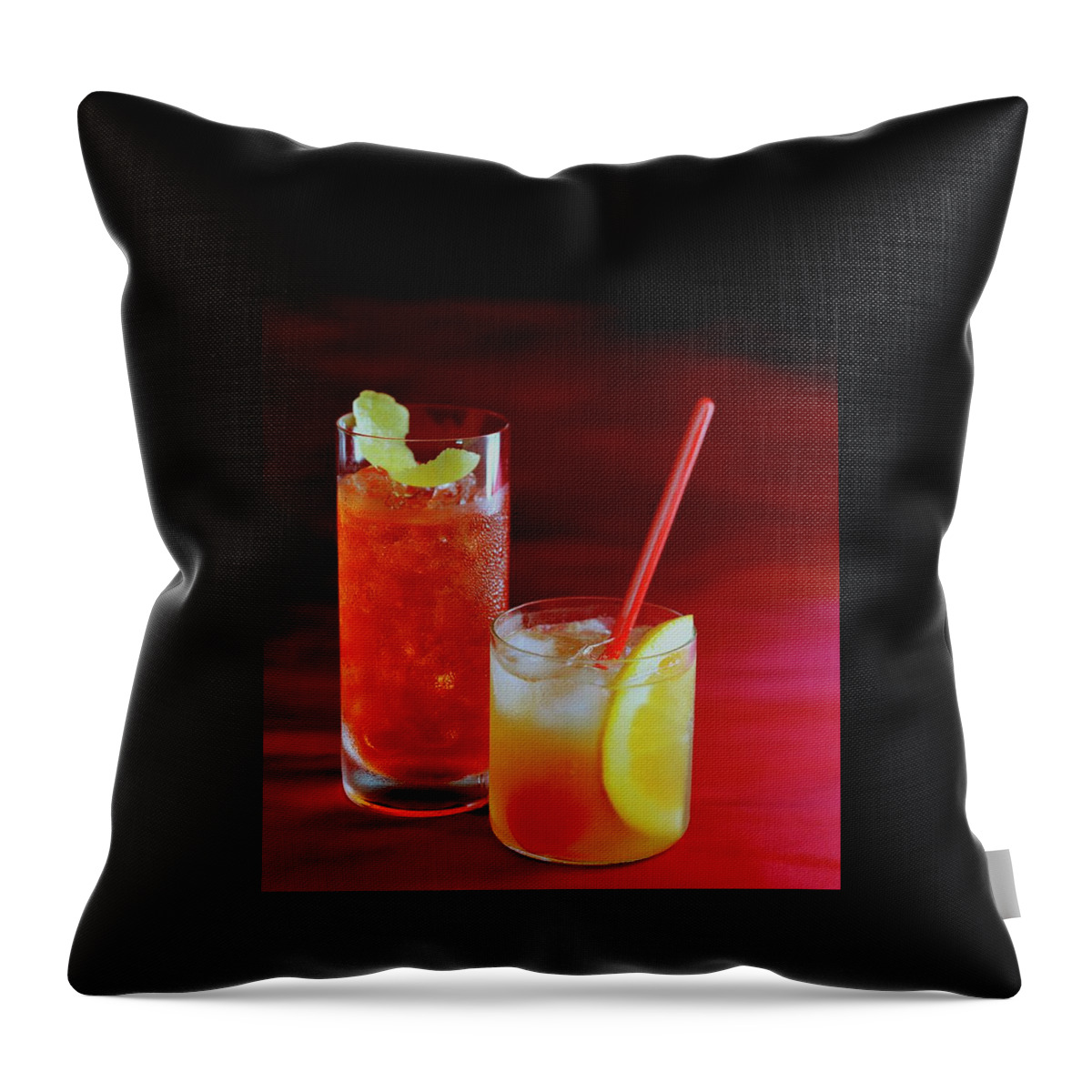 Red Rocktails Throw Pillow