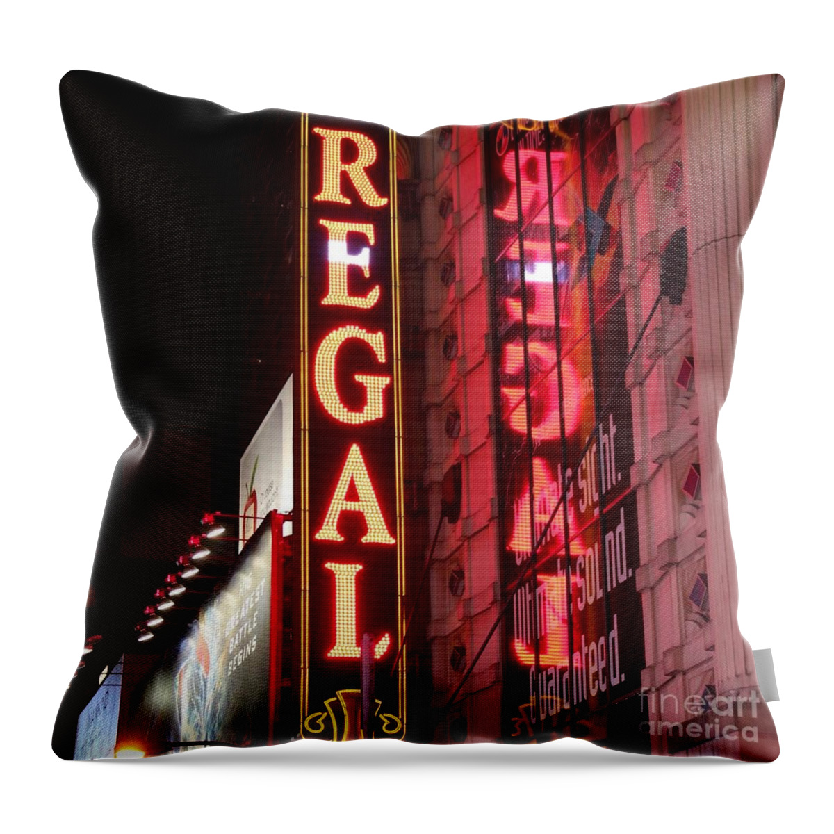 Nyc Throw Pillow featuring the photograph Regal lights by Deena Withycombe