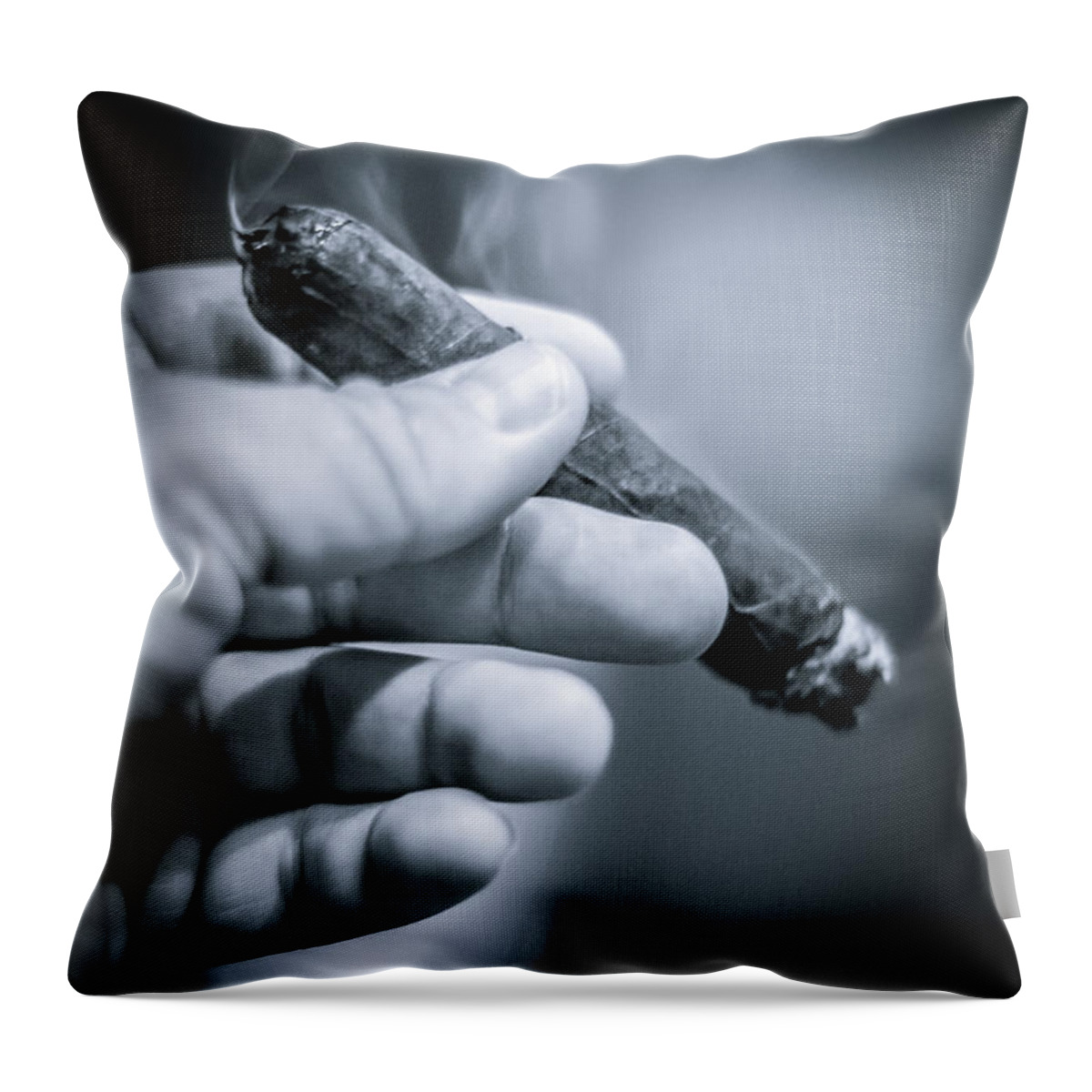 Relaxing With A Cigar Throw Pillow featuring the photograph Relaxing with a Cigar by David Morefield
