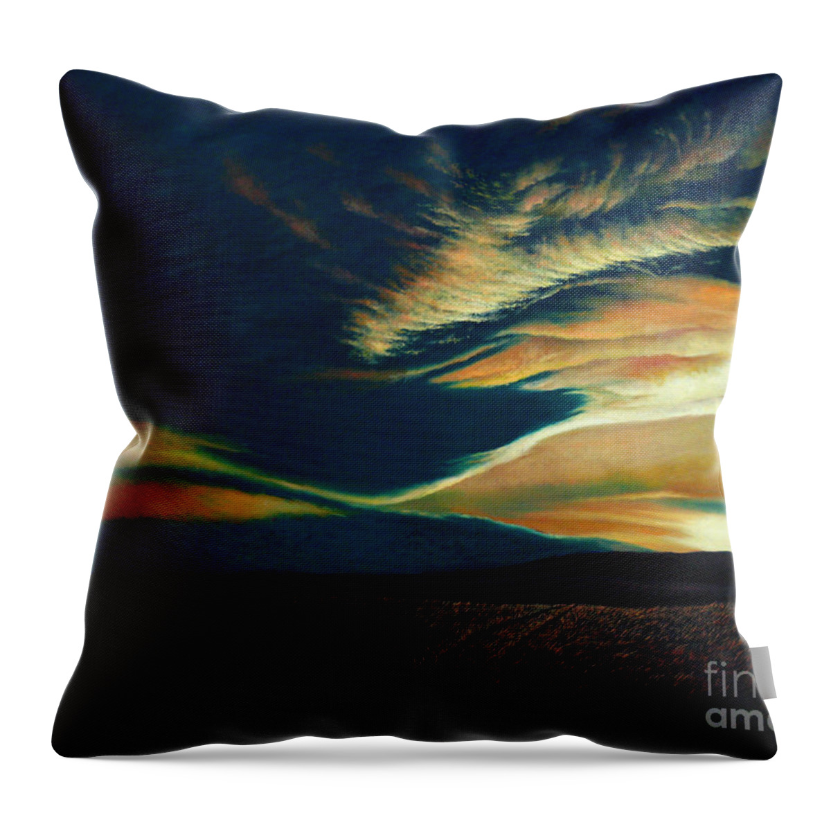 Mountain Throw Pillow featuring the painting Returning to Tuscarora Mountain by Christopher Shellhammer